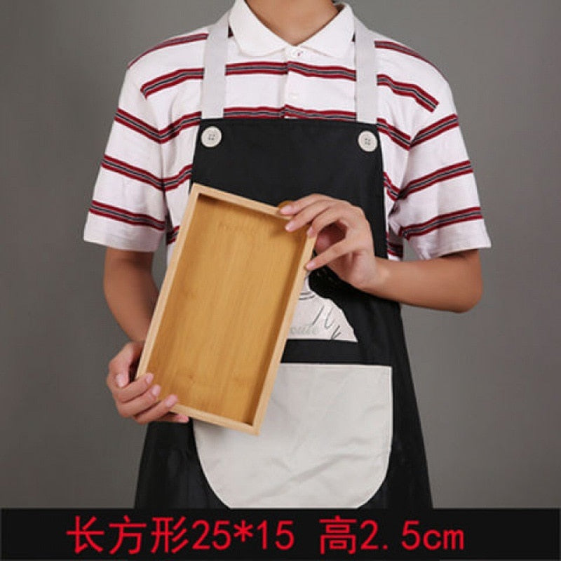 Wooden Bamboo Serving Tray Tea Cup Saucer Trays Fruit Plate Storage Pallet Plate Decoration Japanese Food Rectangular Plate