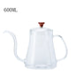 Glass Coffee Hand Punch Pot Coffee Cup Long Gooseneck Spout Kettle Pour Over Coffee Pot With Lid Home Heat Resistant Teapot