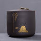 Tea Caddy Ceramics Puer tea Tea Storage Box Tea Jar 9.8*10.2cm Candy Jar Dried Fruit Container Purple Clay Spices Storage Box