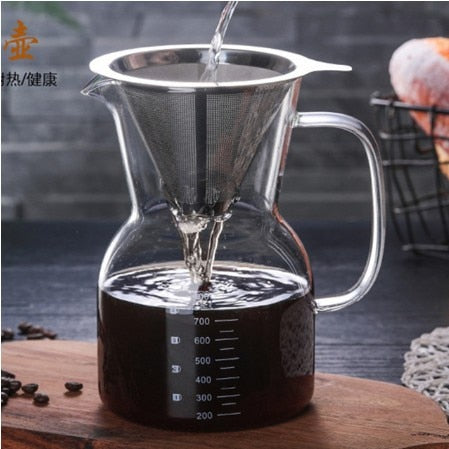 Chemex - Glass Coffee Dripper With Stainless Steel Filter - Various Sizes