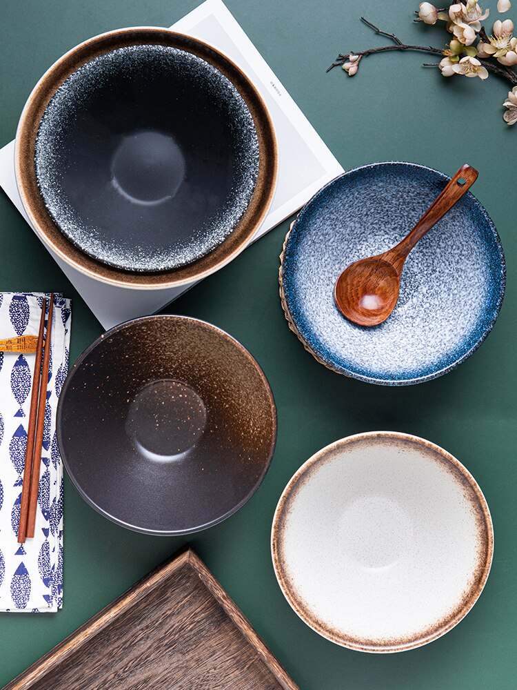 Japanese style ceramic bowl ramen bowl tableware set household noodles big bowl rice bowl ramen bowl