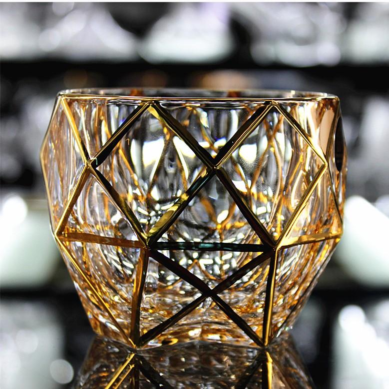 European-style large-scale crystal glass drawing gold wine whiskey glass beer glass tea glass spirits glass brandy glass