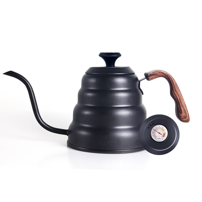 Coffee Pot 400ml Drip Kettle Tea Pot Non-Stick Food Grade Stainless Steel Gooseneck Drip Kettle Swan Neck Thin Mouth With Lid