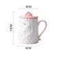 Gorgeous Relief Unicorn Coffee Mug with Mobile Phone Holder Lid Cute Water Tea Ceramic Milk Breakfast Cup Creative Gift