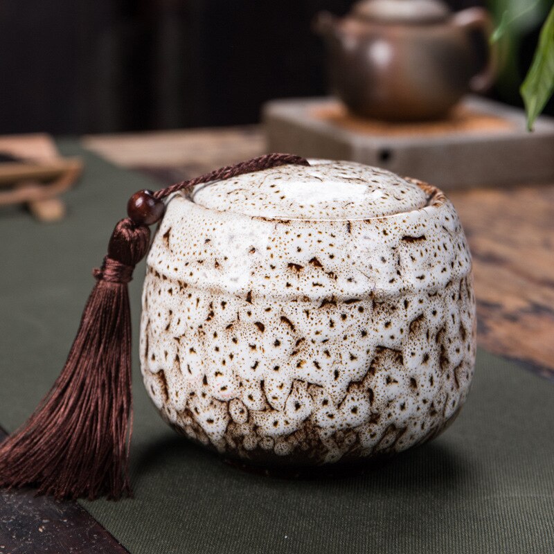 Asian Decorative Round Dry Storage Caddy