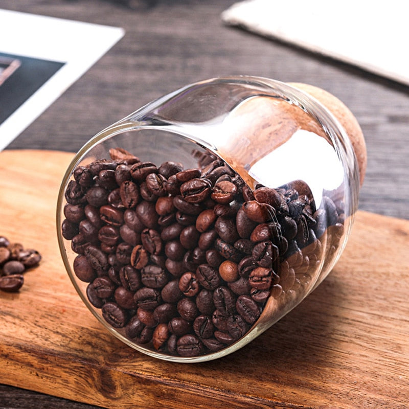 Glass Storage bottle Jars Containers Borosilicate Transparent Lead-Free Sealed Can coffee Tank Grains Creative Round Cork Tea