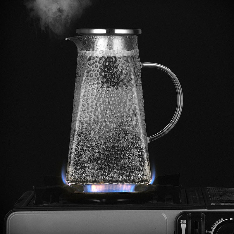 Textured Glass Jug With Stainless Steel Filter 1200ml, 1500ml and 1800ML