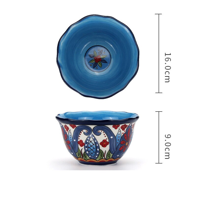 Creative Color Ceramic Plate Home Kitchen Restaurant Tableware Dinner Dish Cake Sushi Steak Western Food Plate Mug with Handle