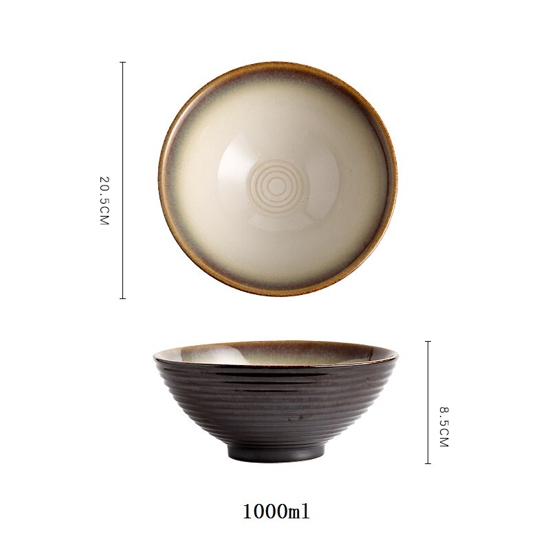 Asian Ceramic Bowl - 1L Capacity - Various Colours - Oyunimade