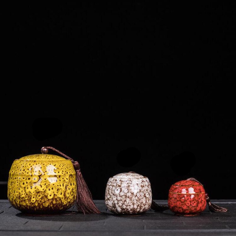 Asian Decorative Round Dry Storage Caddy