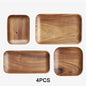 Japanese Acacia Solid Wood Tray Dinner Plate Disc Coffee Tea Tray Fruit Bread Food Dessert Breakfast Plate Square Rectangle