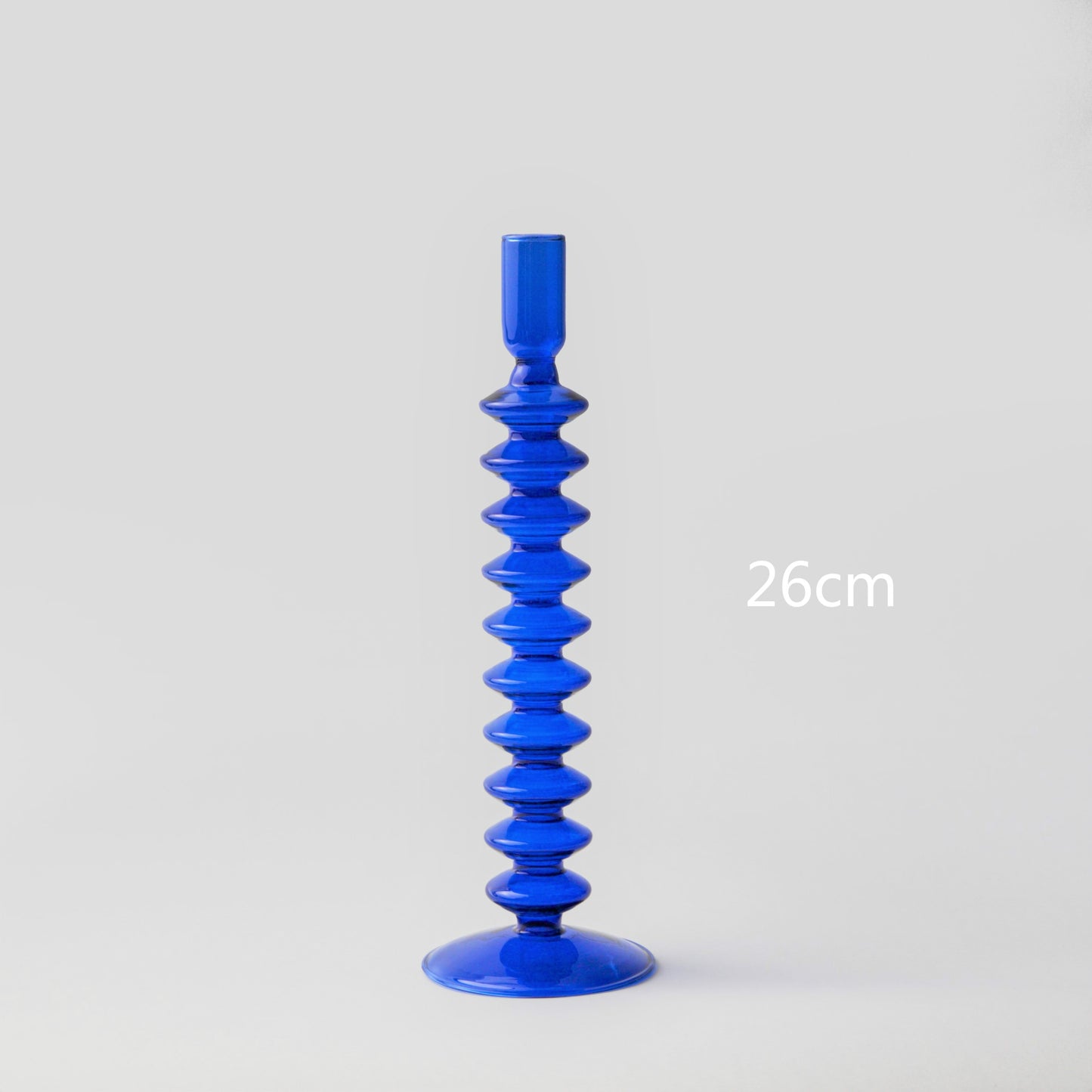 Blue Glass Candle Holder - Minimalist