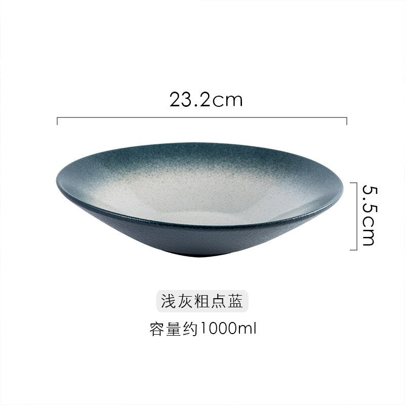 LingAo  Creative 9-inch Japanese ceramic ramen, speaker, salad bowl