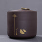 Tea Caddy Ceramics Puer tea Tea Storage Box Tea Jar 9.8*10.2cm Candy Jar Dried Fruit Container Purple Clay Spices Storage Box