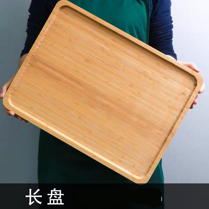 Wooden Bamboo Serving Tray Tea Cup Saucer Trays Fruit Plate Storage Pallet Plate Decoration Japanese Food Rectangular Plate