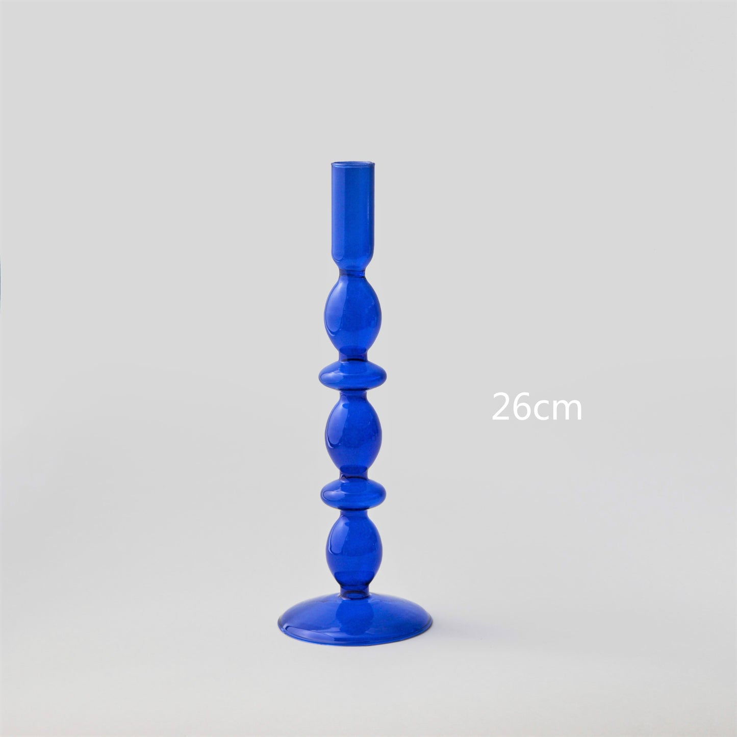 Blue Glass Candle Holder - Minimalist