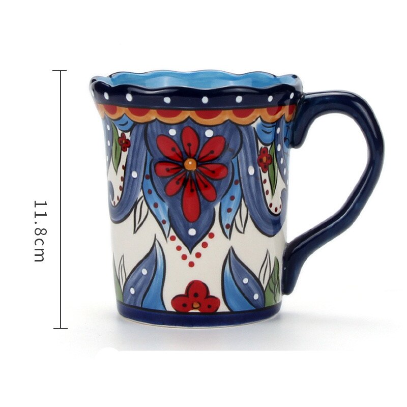 Creative Color Ceramic Plate Home Kitchen Restaurant Tableware Dinner Dish Cake Sushi Steak Western Food Plate Mug with Handle