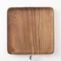 Japanese Acacia Solid Wood Tray Dinner Plate Disc Coffee Tea Tray Fruit Bread Food Dessert Breakfast Plate Square Rectangle