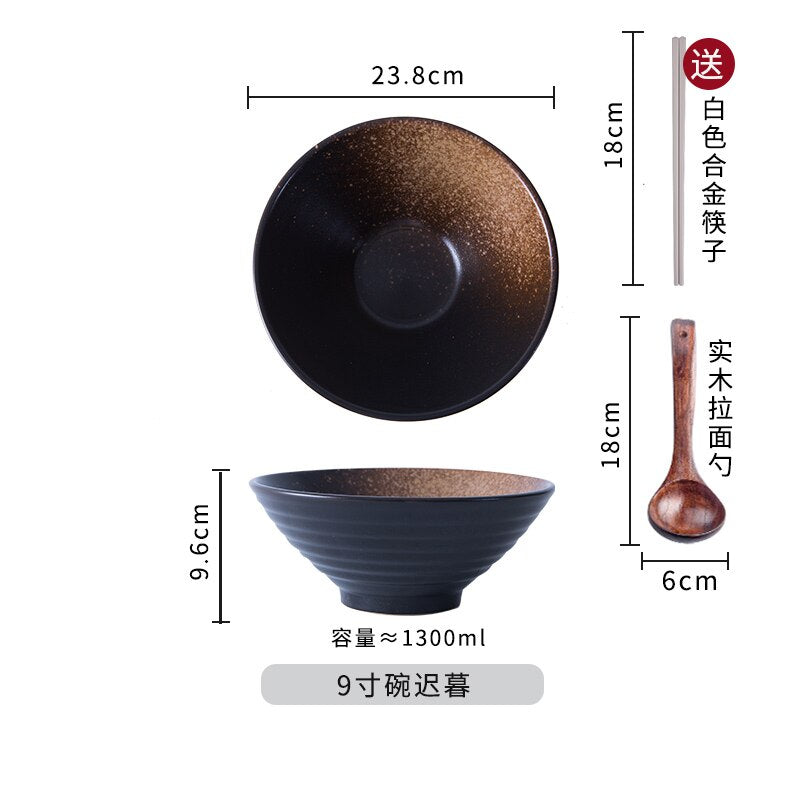Japanese style ceramic bowl ramen bowl tableware set household noodles big bowl rice bowl ramen bowl