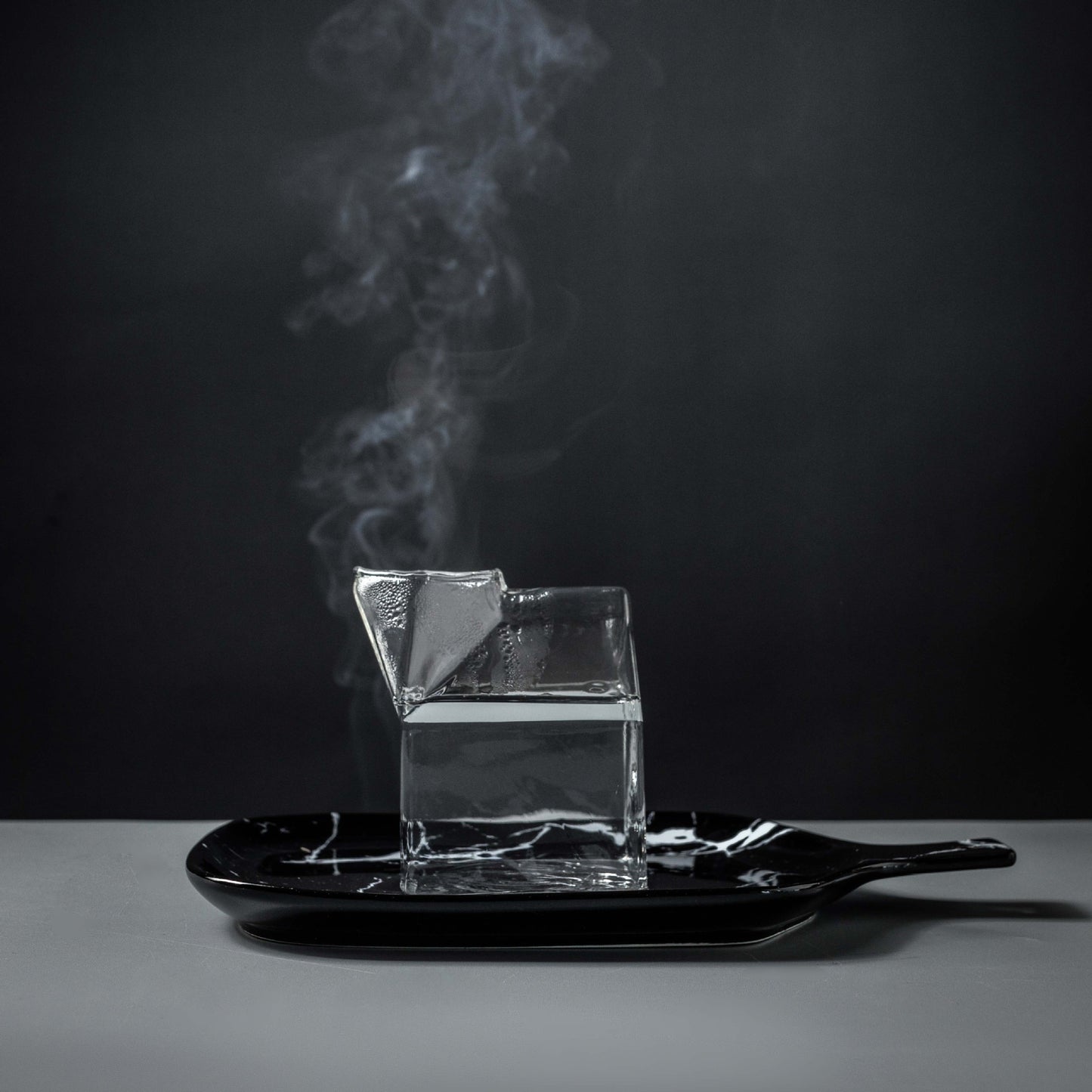 Milk Carton Bottle in Clear Glass 250ml