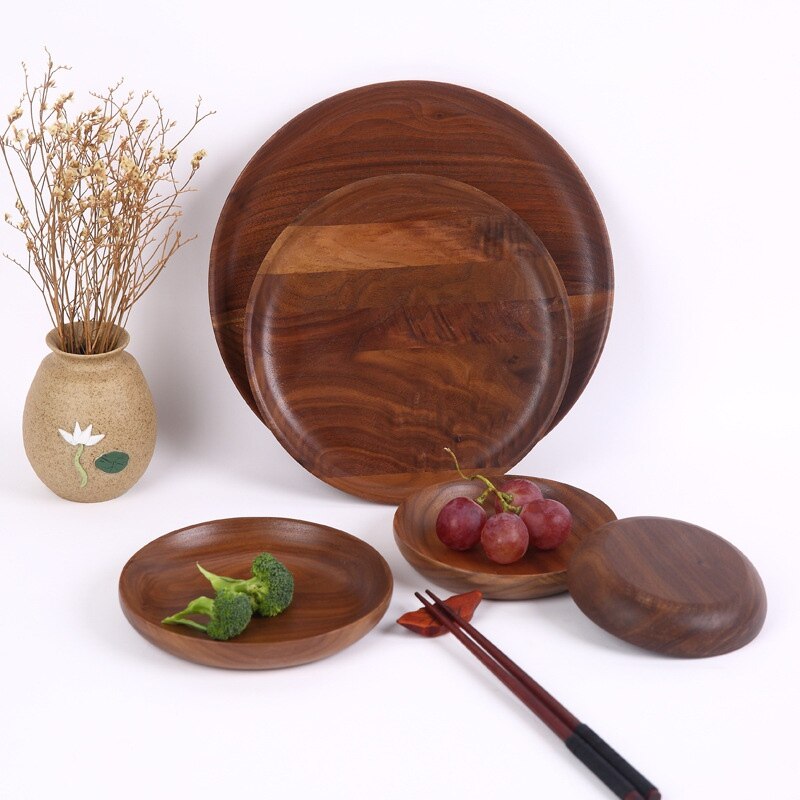 Wooden Serving Tray Tableware Plate for Snacks Dessert Food Storage Tea Coffee Breakfast Tray Hotel Home Wood Serving Trays
