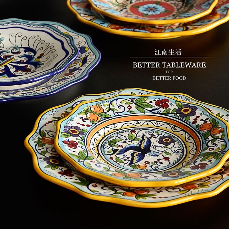 tableware Bohemia home christmas European style Ethnic customs series ceramic  western dishes large plates