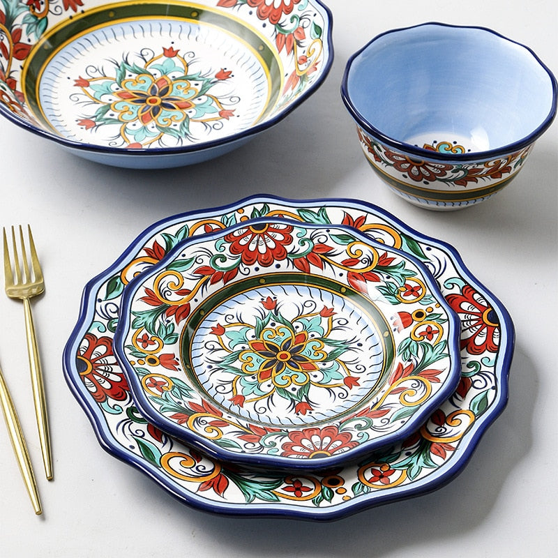 Dishes For Serving Dinner Plates Ceramic Western Plates Steak Noodles Plate Bowl Plates For Food Ceramic Tableware Dinnerware