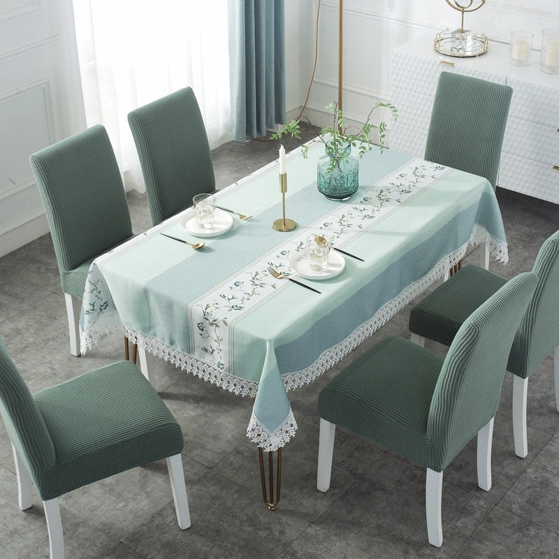 Tablecloth Upscale Hotel Picnic Table Rectangular Table Covers Wedding Event Home Dining Tea Table Cloth Decoration Lace Tassel