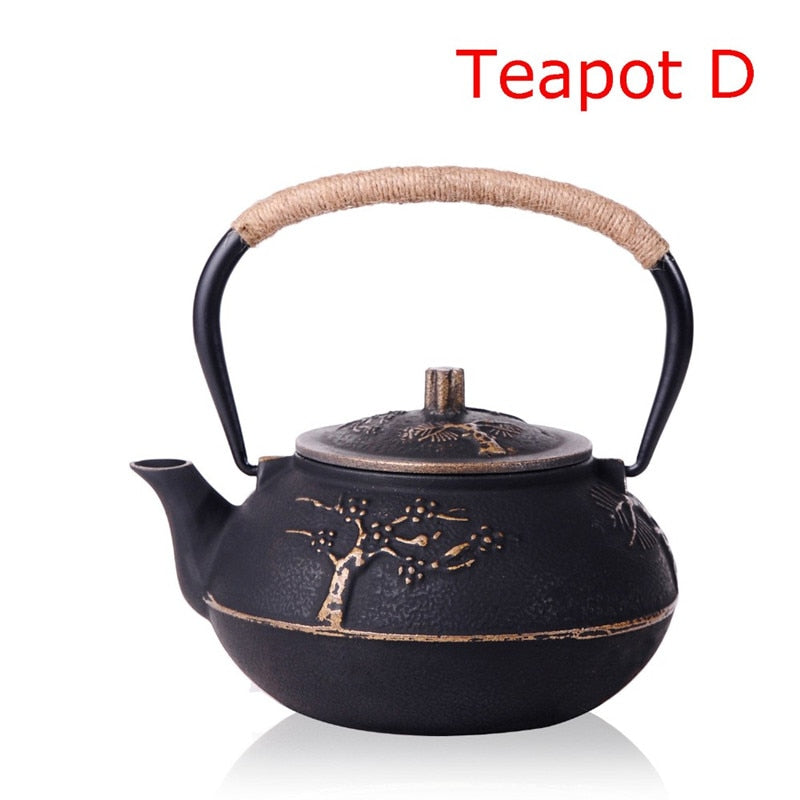 New 7 Chioces Cast Iron Teapot Set Japanese Tea Pot Tetsubin Kettle Enamel 900ml Kung Fu Infusers Metal With Strainer Net Filter