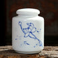 Chinese Style Blue and White Porcelain Ceramic Tea Caddy