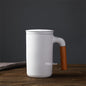 Japanese Ceramic Travel Mug with Filter and Wooden Handle 450 ml - Fsile