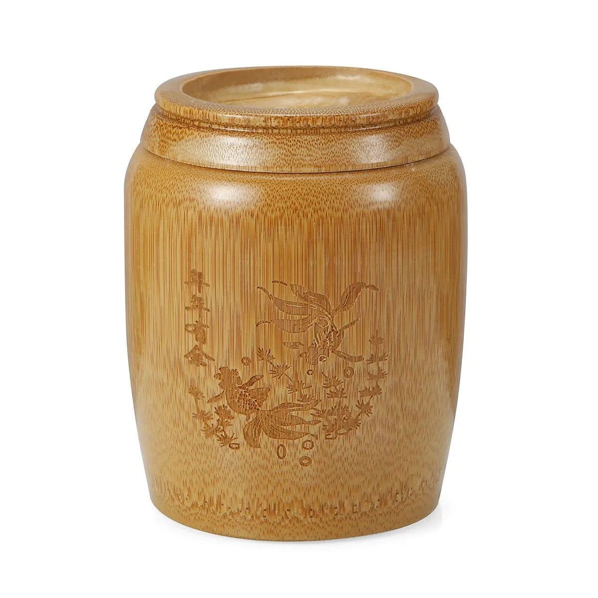Natural Bamboo Flower Tea Storage Caddy Cereal Coffee Bean Seasoning Wooden Storage Container Home Dried Fruit Sealed Canister