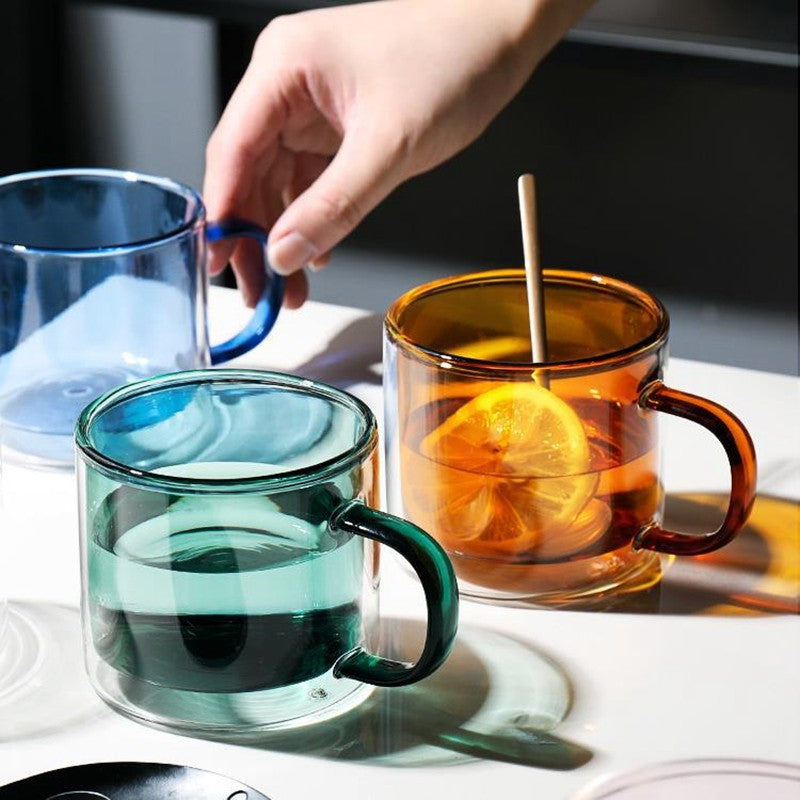 Tinted Glass Coffee Mug 250ml  - Various Colours