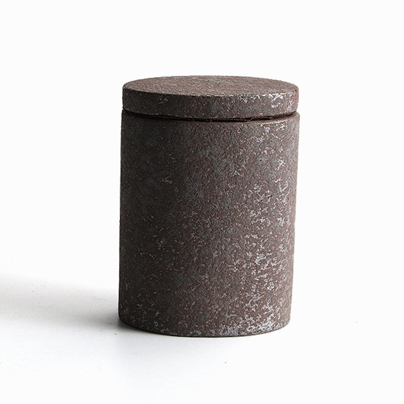 Large Vintage Ceramic Tea Caddy Teaware Coarse Pottery Sealed Pot Household Tea Tins Tea Storage Tea Container Tea Organizer