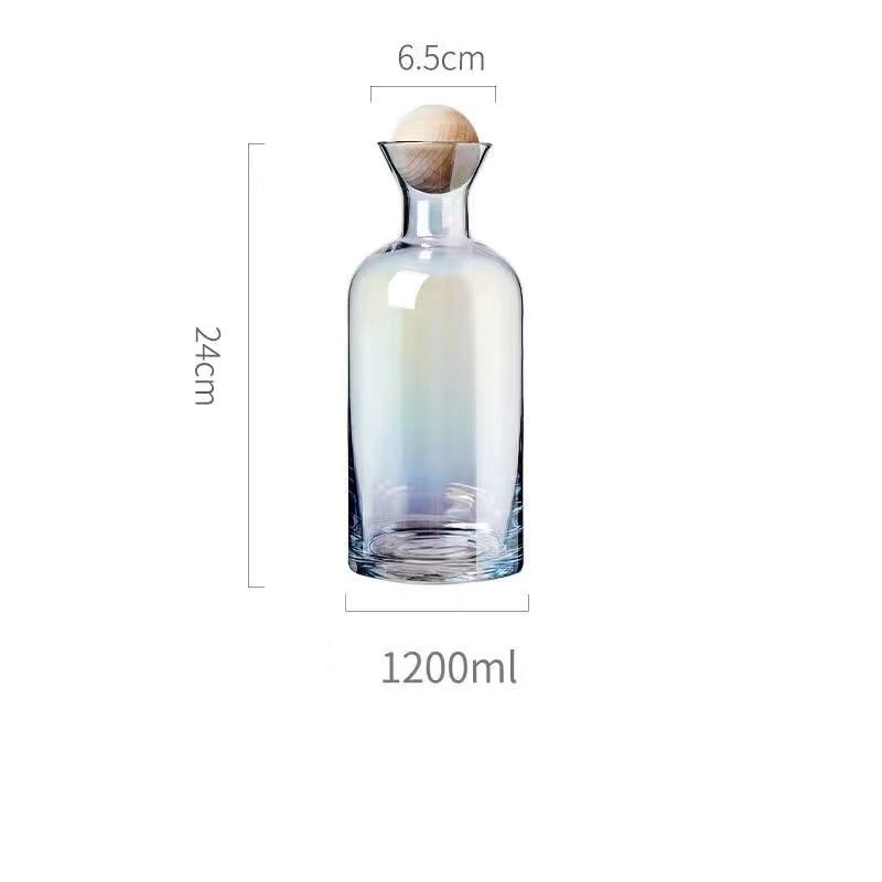 Mix and Match 1.2L Glass Jug With a Wooden SphericalLid and 250 ml Glass Set