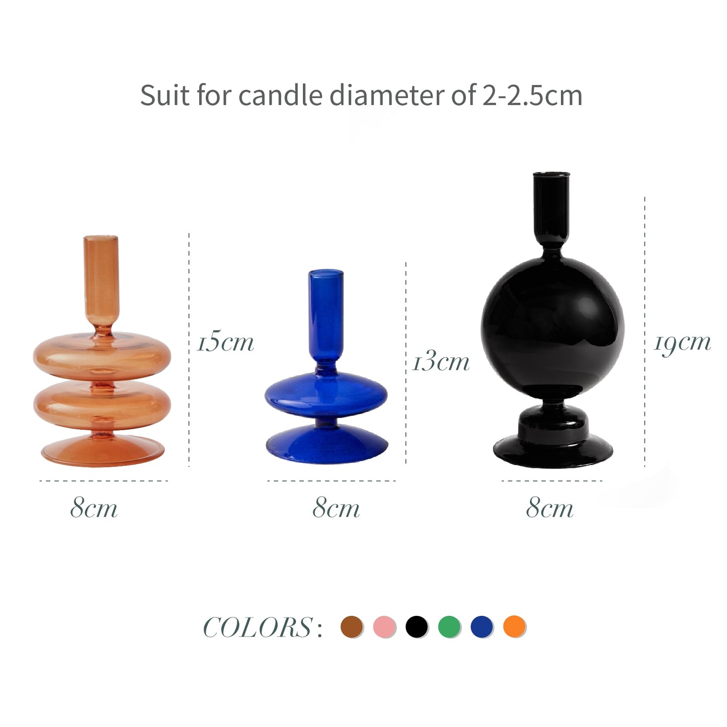 Floriddle Taper Candle Holders Glass Candlesticks for Home Wedding Room Decoration Party Glass Vase Table Bookshelf