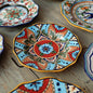 Bohemian Folk Hand Painted Ceramic Decorative Dinner Plate - Various Styles