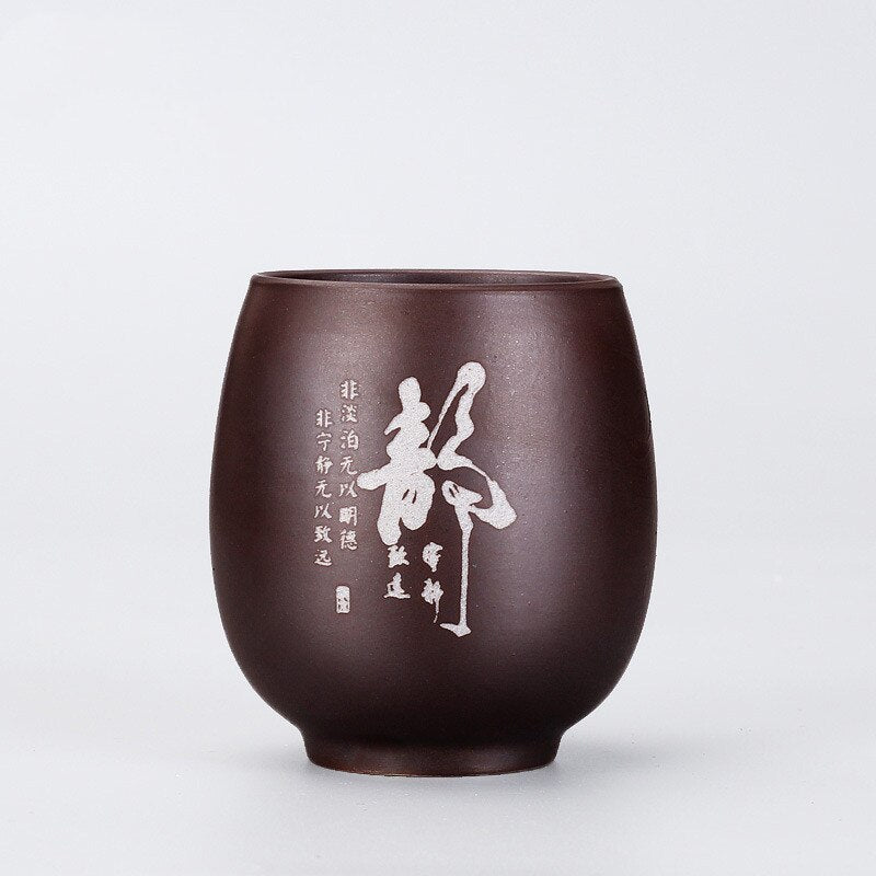 Japanese Traditional Handmade Ceramic Tea Storage Cup With Fabric Covered Lid 180 ml
