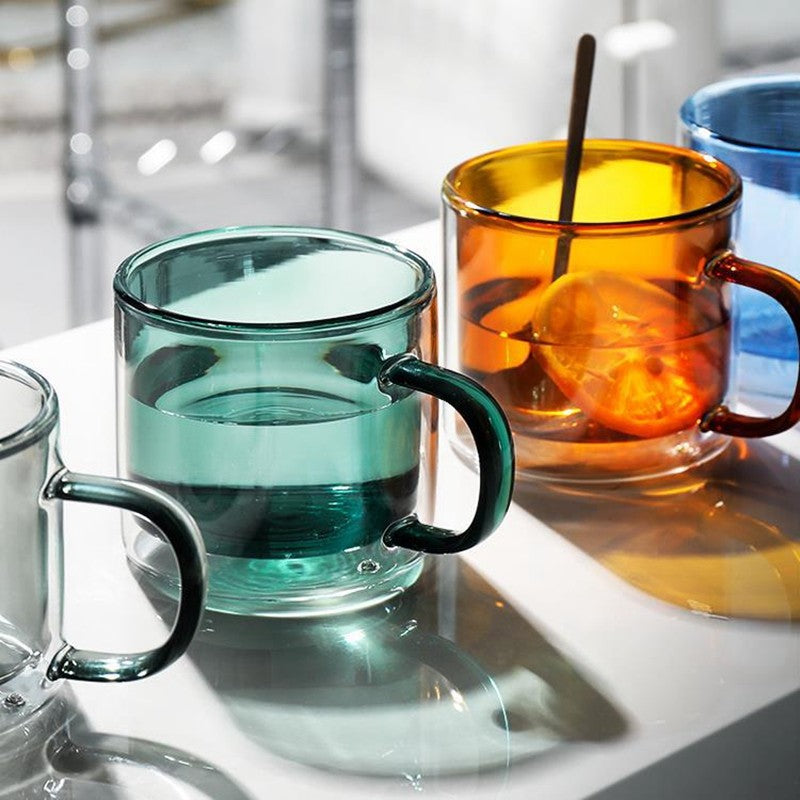 Tinted Glass Coffee Mug 250ml  - Various Colours