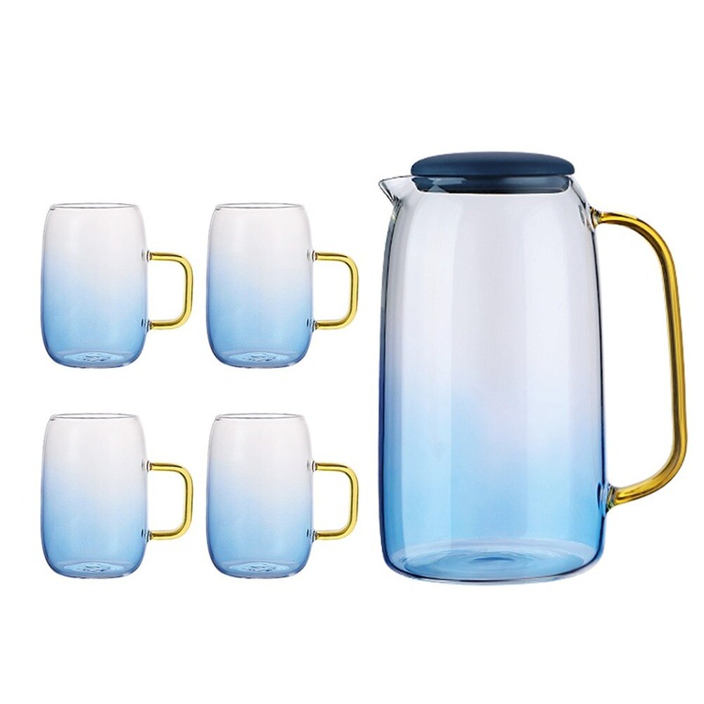 Glass Cold Water Bottle High Borosilicate Glass 1550ml Glass Pitcher Kettle Teapots For Tea Fruit Juice Lemon  water jug pitcher