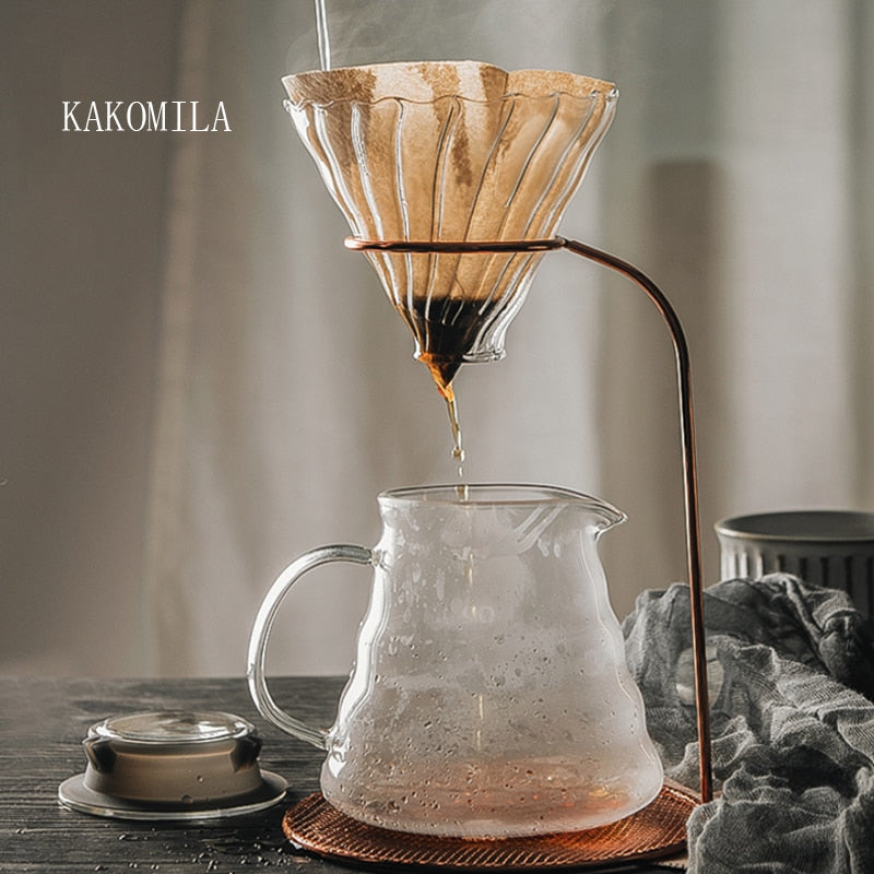 Coffee Dripper V60 Pour Over Coffee Pot Hand Brewing Pots Coffee Filter Cup Coffee Kettle Dripper Stand Coffee Maker Set