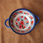 Poland Style Round Steak Plates Ceramics Fish Dishes Bowls Kitchen Tableware Eco-Friendly Underglaze Rural Flowers Wedding Gifts