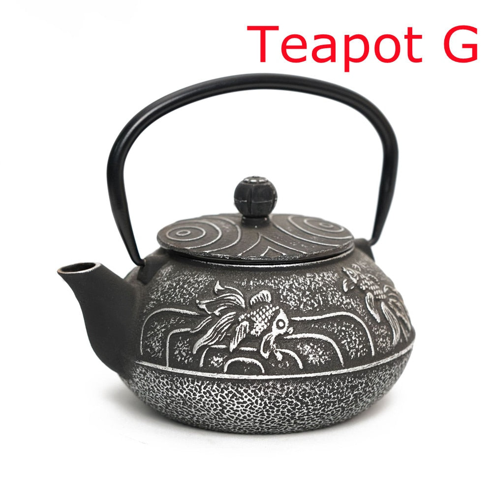 New 7 Chioces Cast Iron Teapot Set Japanese Tea Pot Tetsubin Kettle Enamel 900ml Kung Fu Infusers Metal With Strainer Net Filter