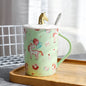 Gorgeous Relief Unicorn Coffee Mug with Mobile Phone Holder Lid Cute Water Tea Ceramic Milk Breakfast Cup Creative Gift