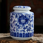 Chinese Style Blue and White Porcelain Ceramic Tea Caddy