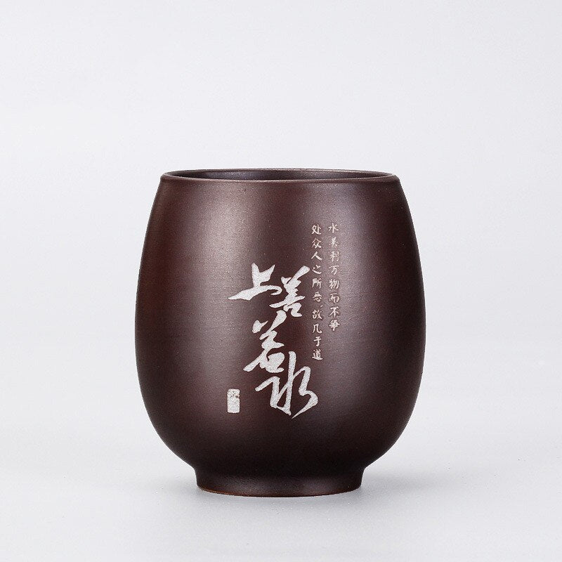 Japanese Traditional Handmade Ceramic Tea Storage Cup With Fabric Covered Lid 180 ml