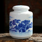 Chinese Style Blue and White Porcelain Ceramic Tea Caddy