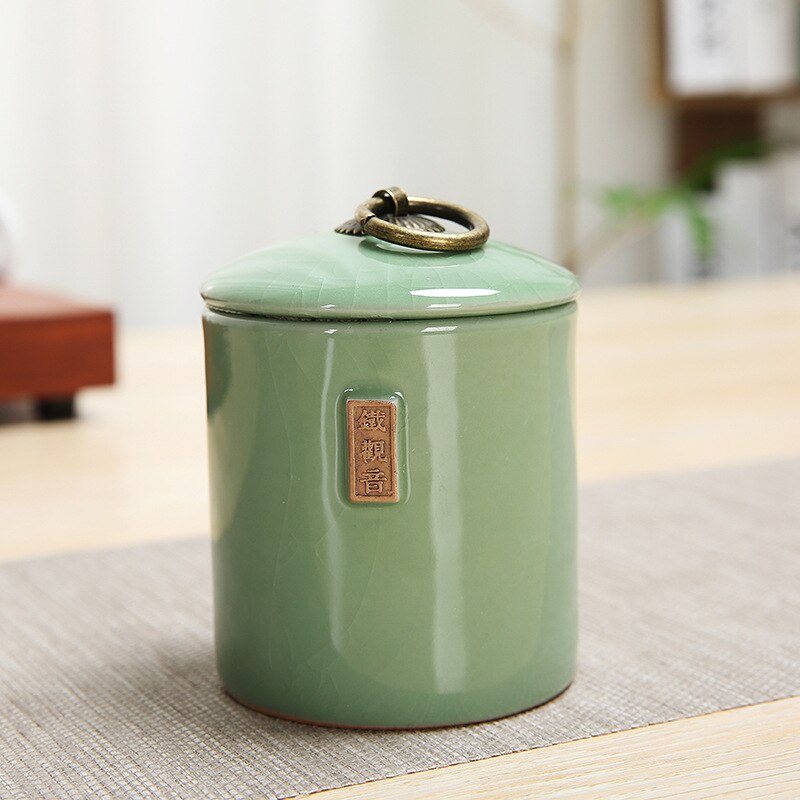 Crackle Effect Asian Porcelain Storage Canister