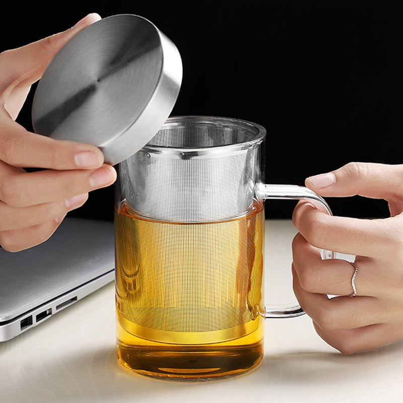 Clear Mug With Infuser 500 ml - Heat Resistant