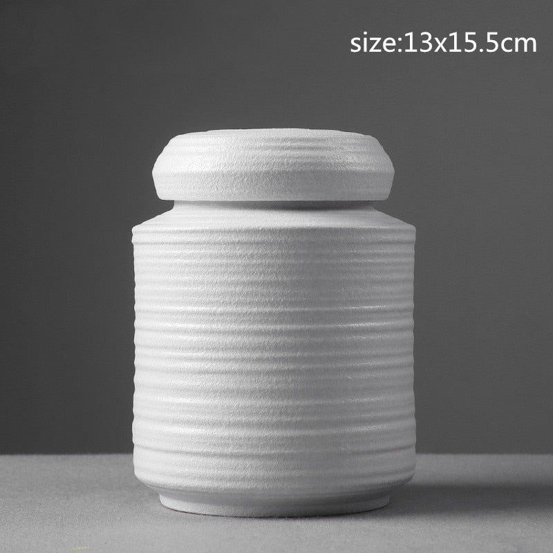 Large capacity black pottery tea can Portable Sealed Jar travel Tea Caddy Storage Spice Tea Boxes Candy storage tank Home Decor